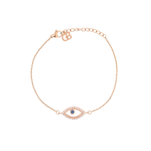 Bracelet semi précieuses oeil avec zircones Luna