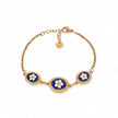 Bracelet plaqué or 3 fleurs ovale Aria