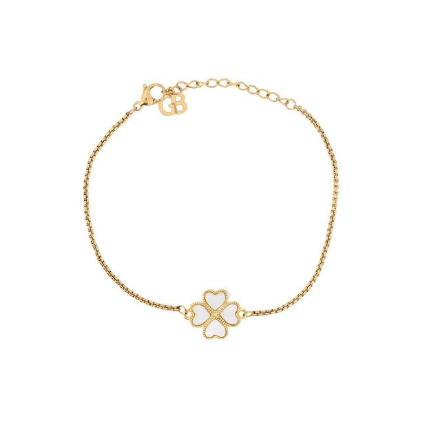 Bracelet en semi-bijoux trèfle deux faces Luna