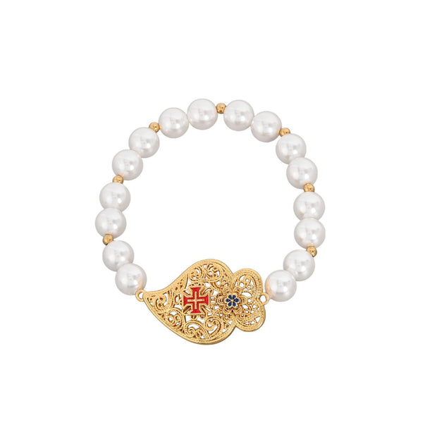Bracelet perles coração de viana avec croix Aria