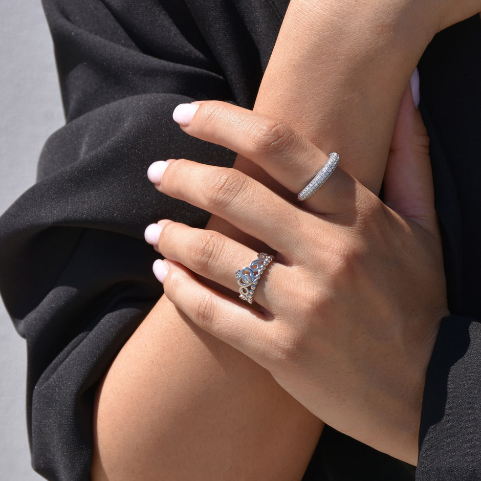 Bague Luna avec couronne R3557