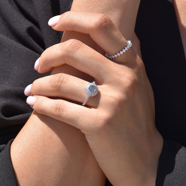 Bague Luna avec zircons R3820