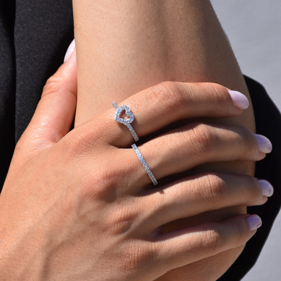 Bague Luna avec zircons R3822