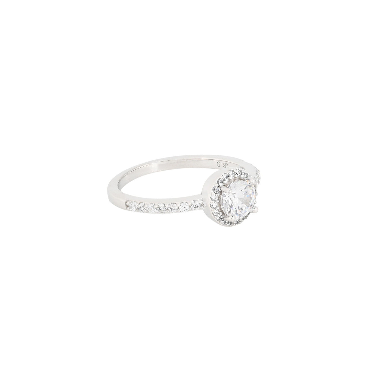 Bague Luna solitaire avec zircons R3669