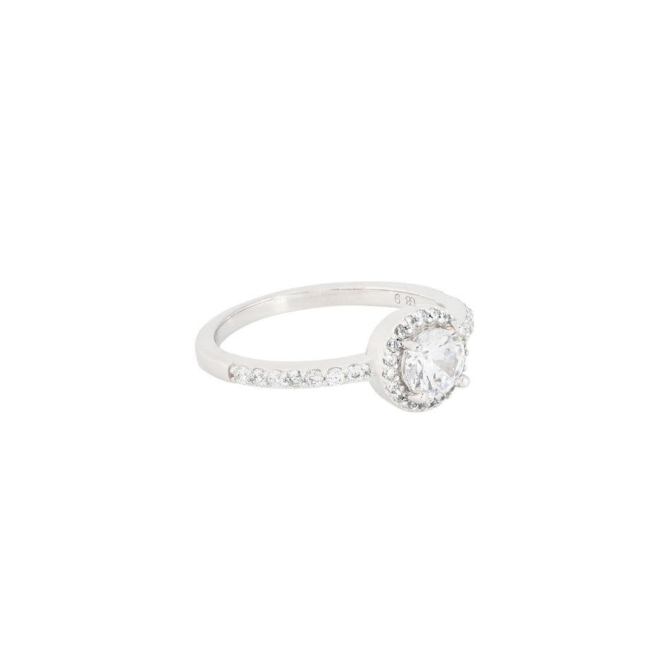 Bague Luna solitaire avec zircons R3669