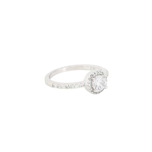 Bague Luna solitaire avec zircons R3669