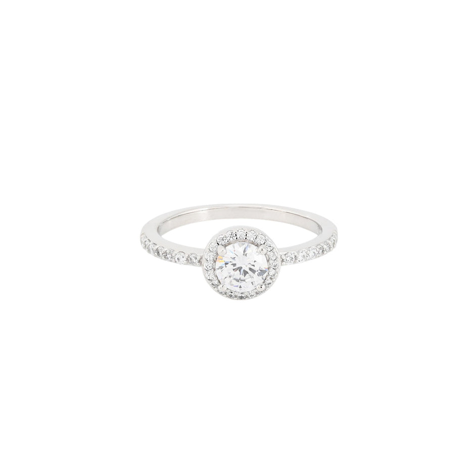 Bague Luna solitaire avec zircons R3669