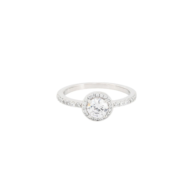 Bague Luna solitaire avec zircons R3669