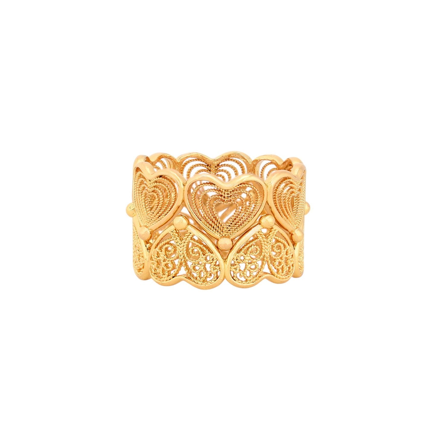 Bague Aria double avec cœurs