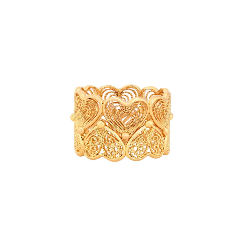 Bague Aria double avec cœurs