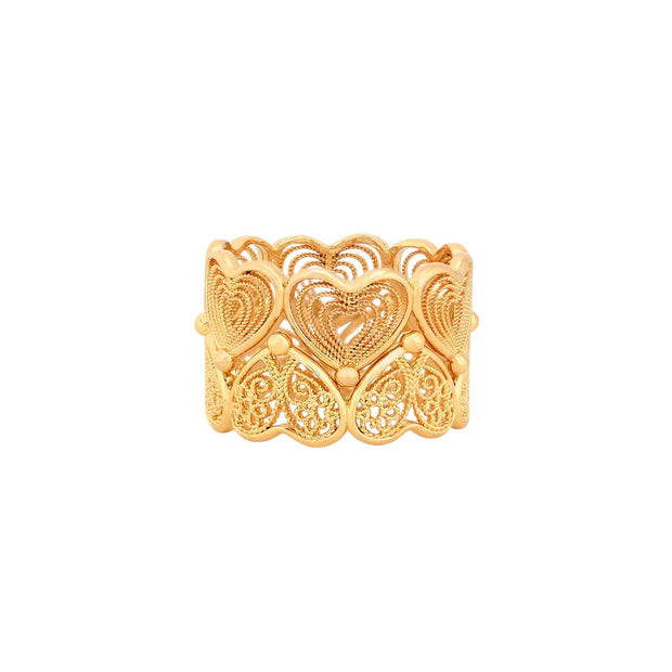 Bague Aria double avec cœurs