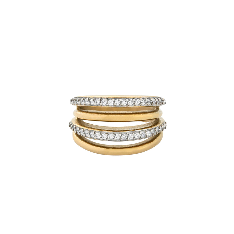 Bague alba Glamour en acier avec zirconias JZ6972