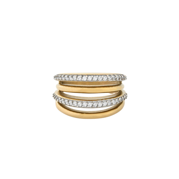 Bague alba Glamour en acier avec zirconias JZ6972