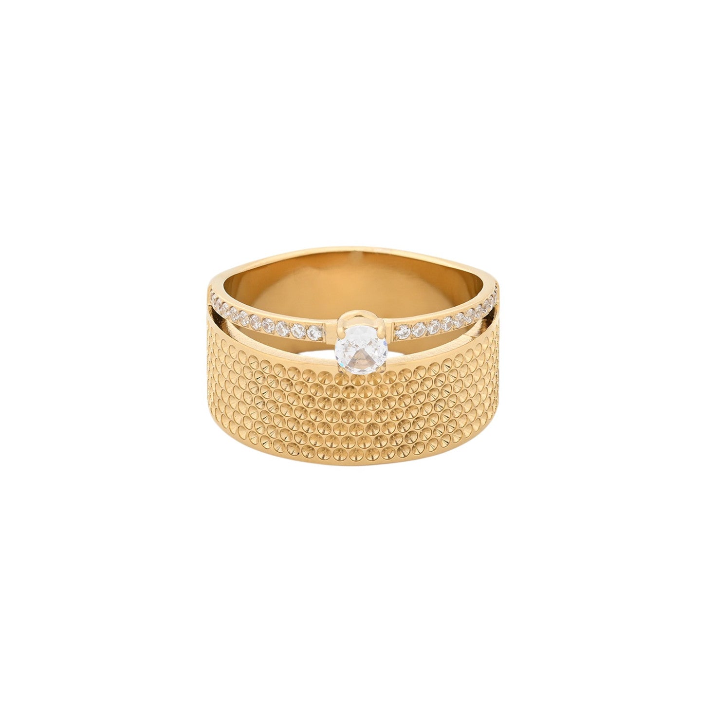 Bague Esmée épaisse avec solitaire