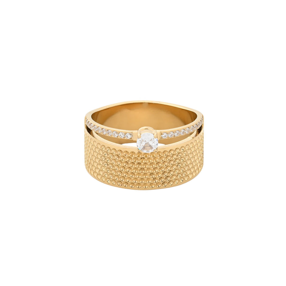 Bague Esmée épaisse avec solitaire