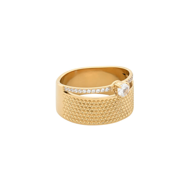 Bague Esmée épaisse avec solitaire