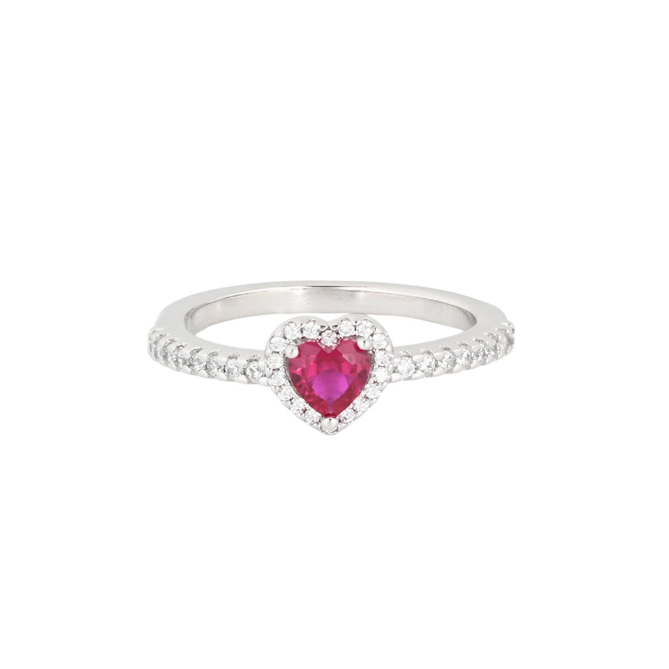 Bague Iris avec cœur et zircons