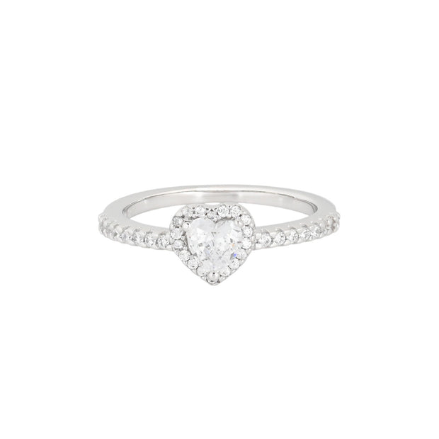 Bague Iris avec cœur et zircons