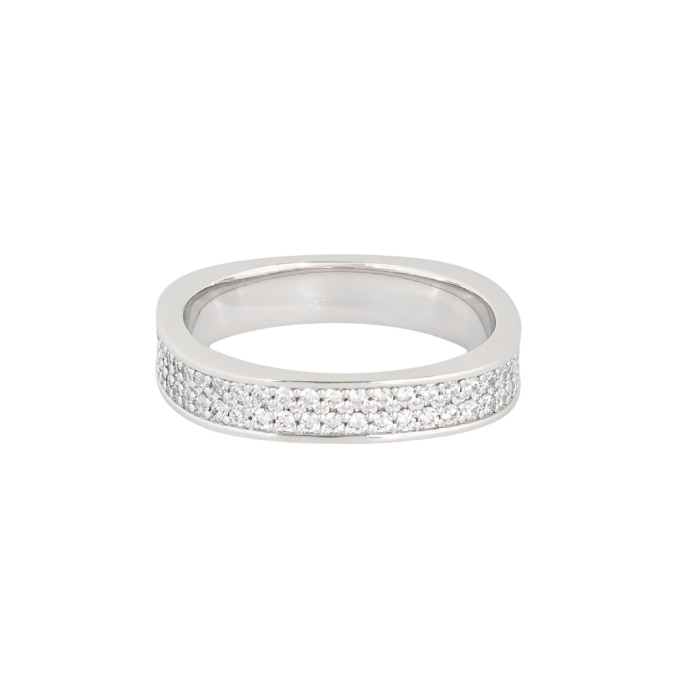 Bague Iris carrée avec zircons R3799