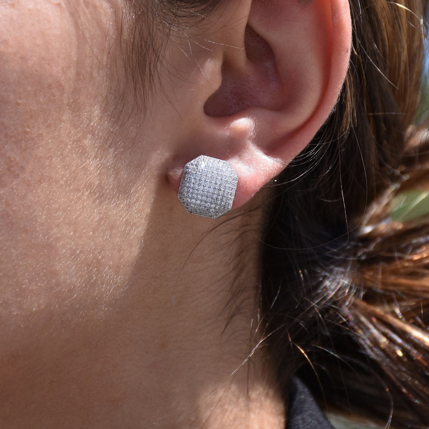 Boucles d'oreilles Luna avec zircons