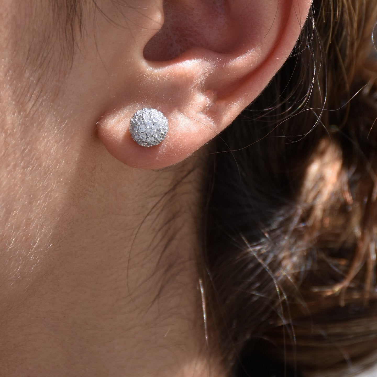 Boucles d'oreilles Luna avec zircons