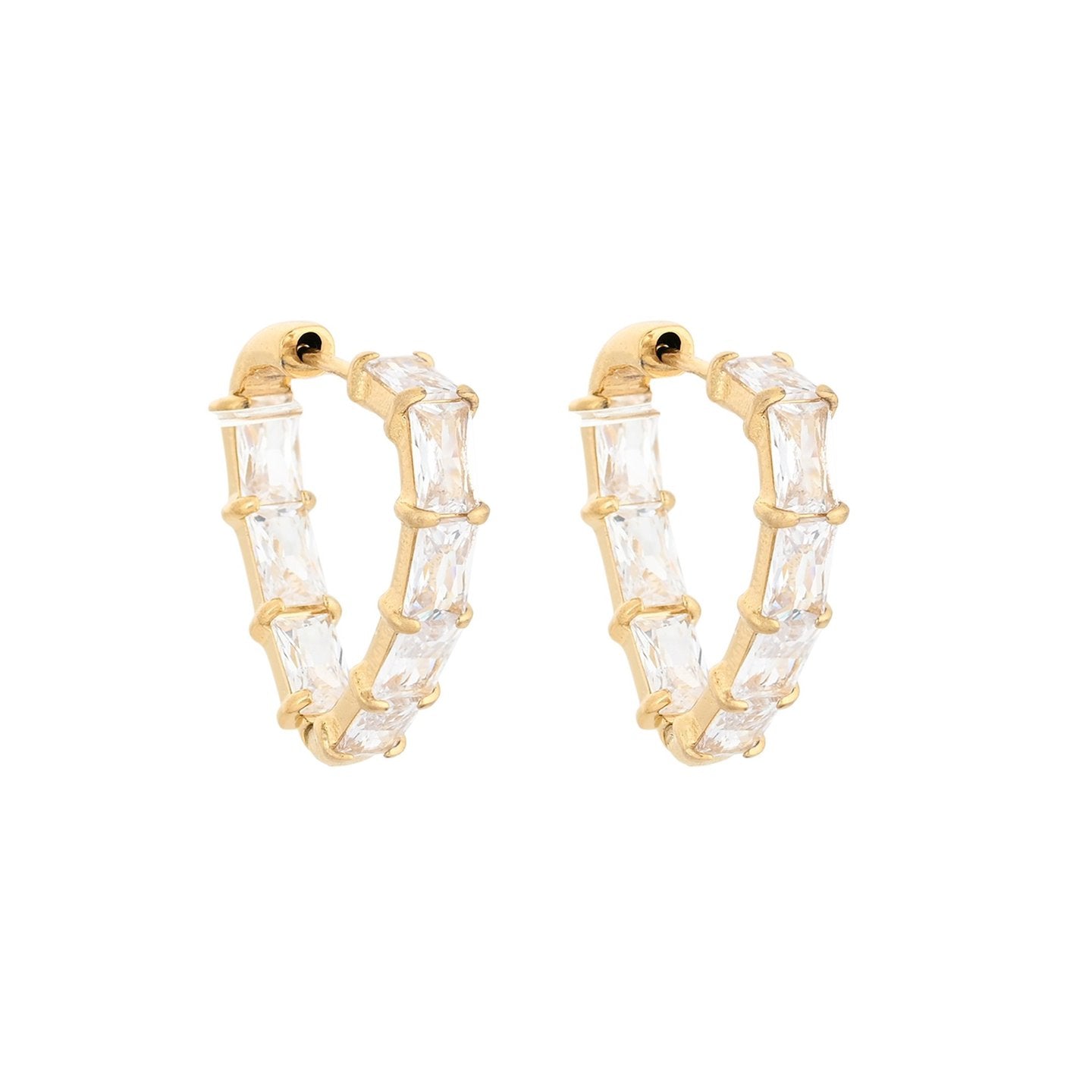 Boucles d’oreilles Alba en acier avec zirconias