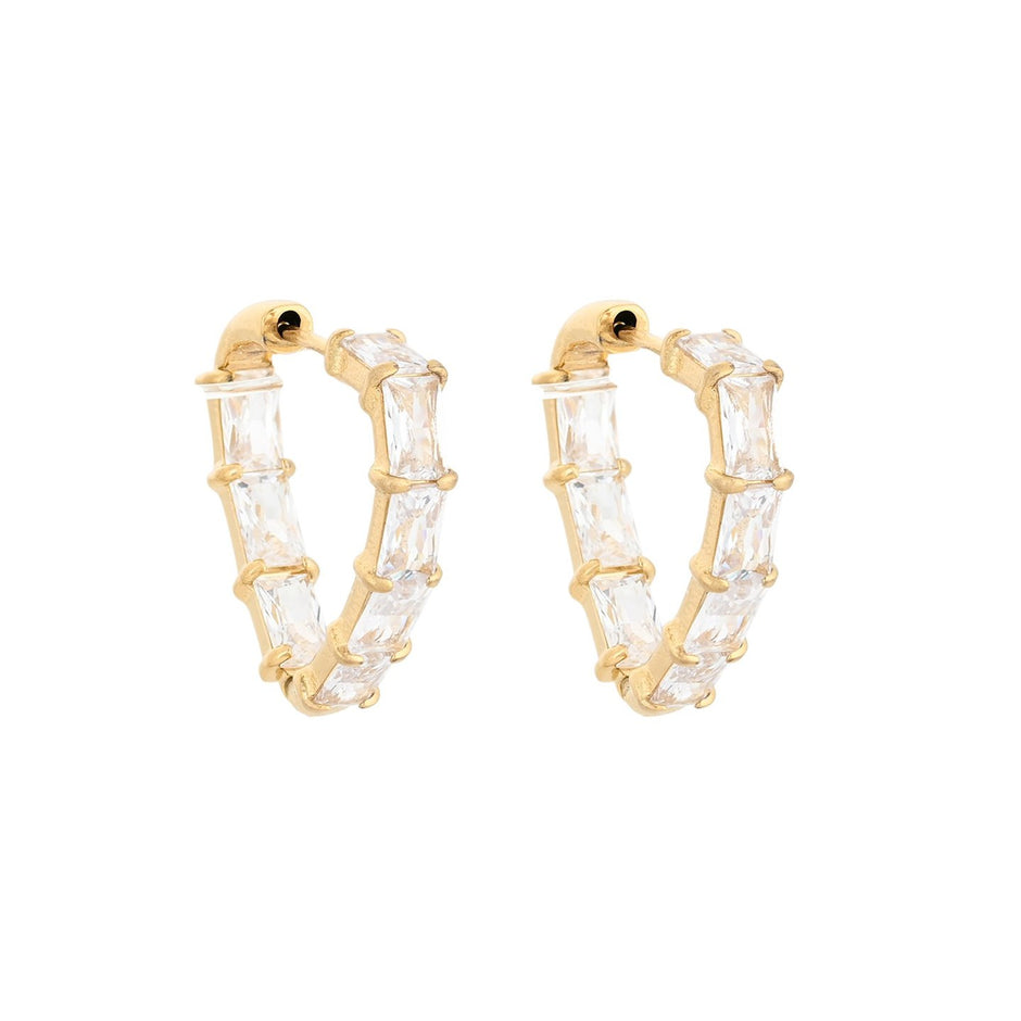 Boucles d’oreilles Alba en acier avec zirconias