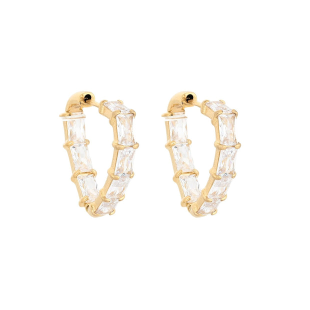 Boucles d’oreilles Alba en acier avec zirconias