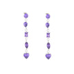Boucles d'oreilles Alba longues en lilas