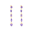 Boucles d'oreilles Alba longues en lilas