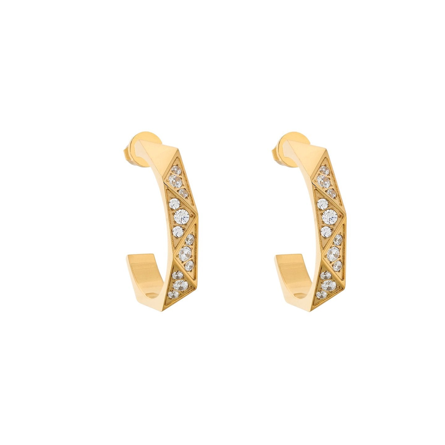 Boucles d’oreilles Alba en acier avec zirconias