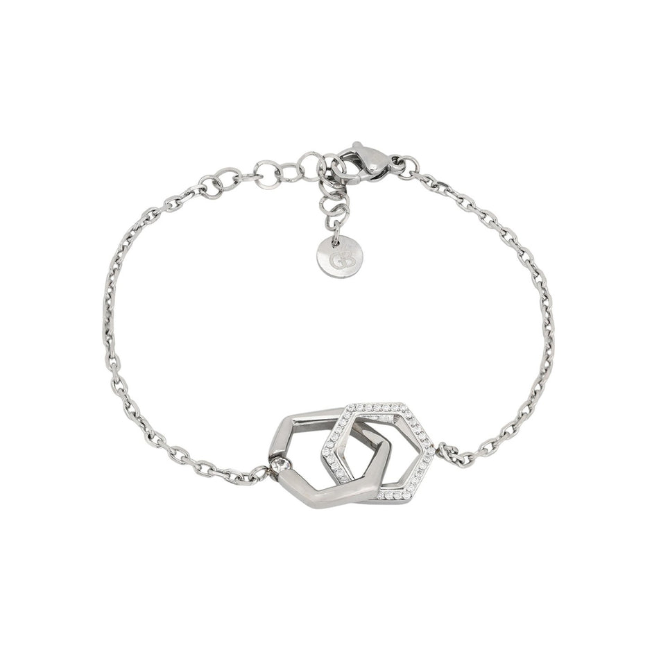 Bracelet Alba avec des cercles entrelacés en acier