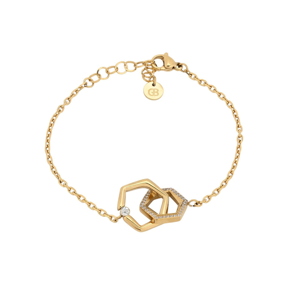 Bracelet Alba avec des cercles entrelacés en acier