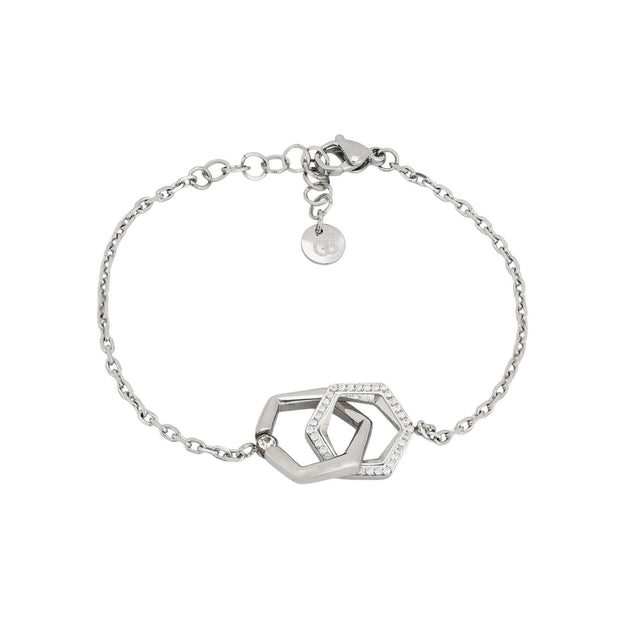 Bracelet Alba avec des cercles entrelacés en acier