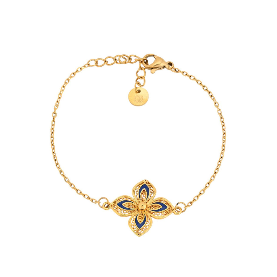Bracelet Aria fleur bleue