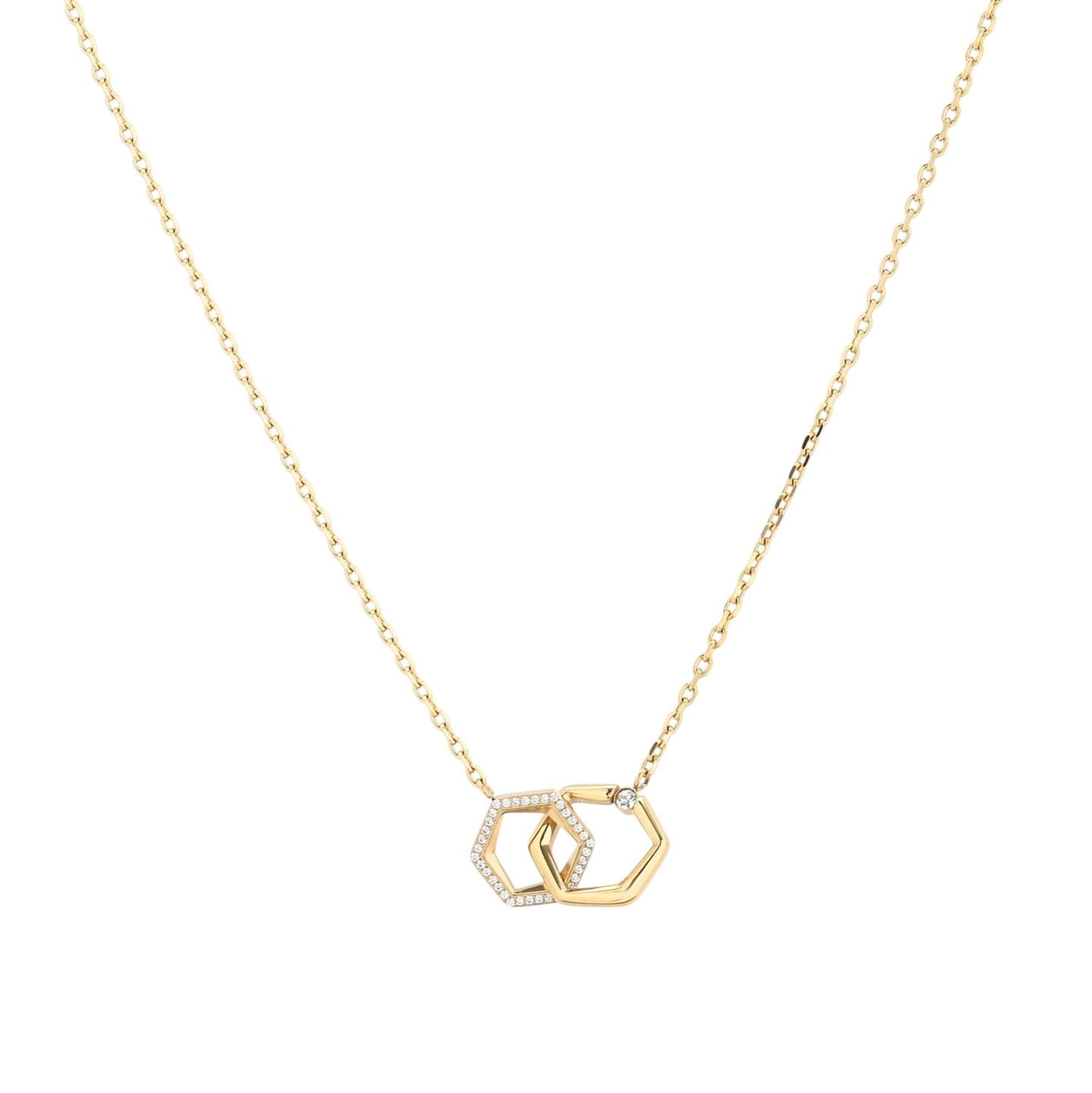 Collier avec des cercles entrelacés en acier
