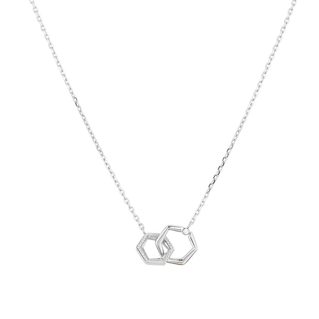 Collier avec des cercles entrelacés en acier