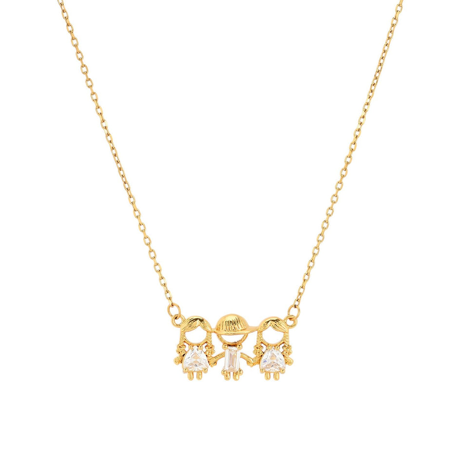 Collier avec deux filles et un garçon