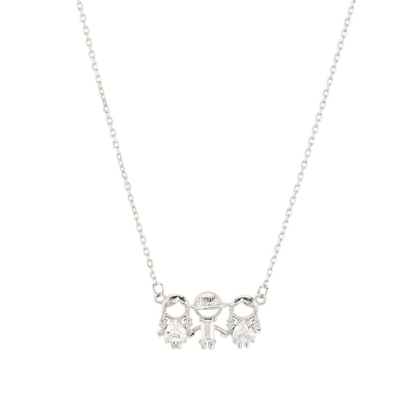 Collier avec deux filles et un garçon