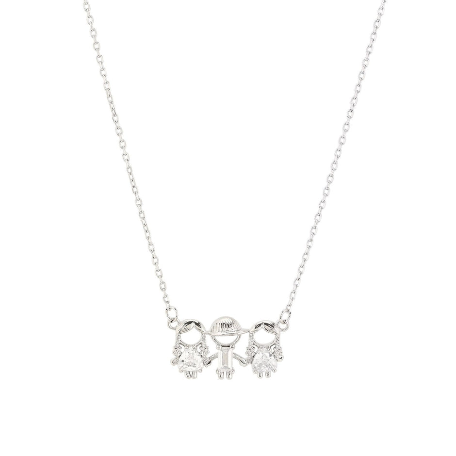Collier avec deux filles et un garçon