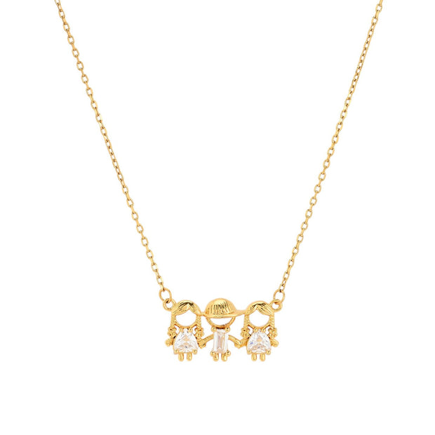 Collier avec deux filles et un garçon