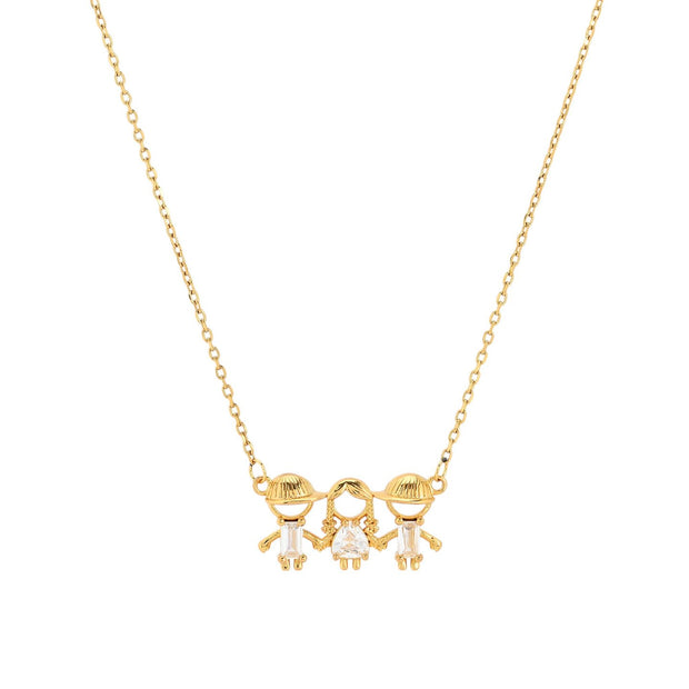 Collier avec deux garçons et une fille