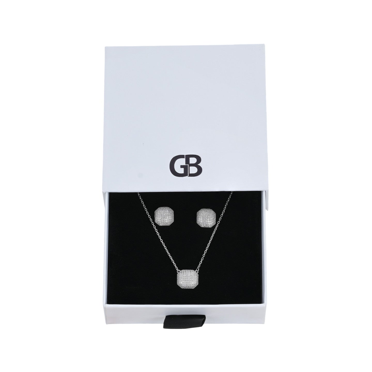 Ensemble Collier et Boucle d'oreille avec zircons