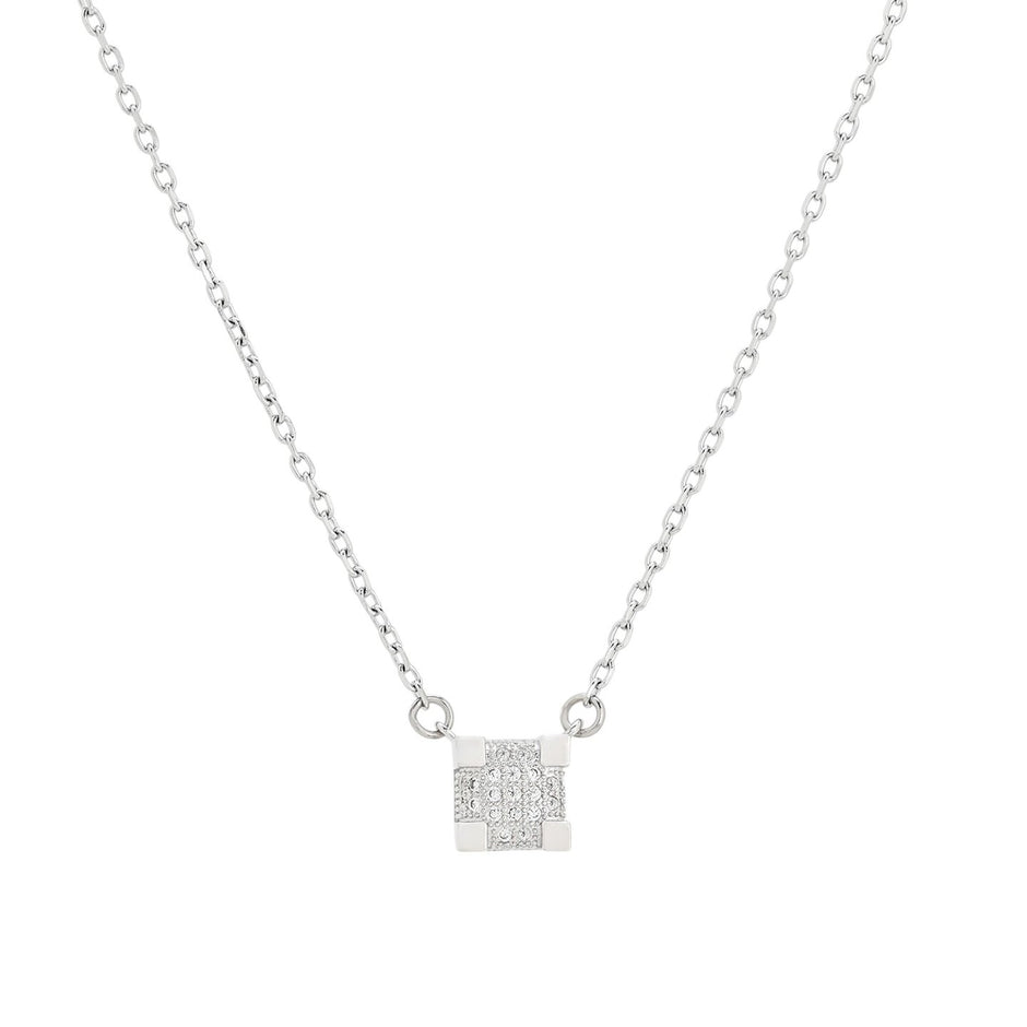 Collier carrés et zircons