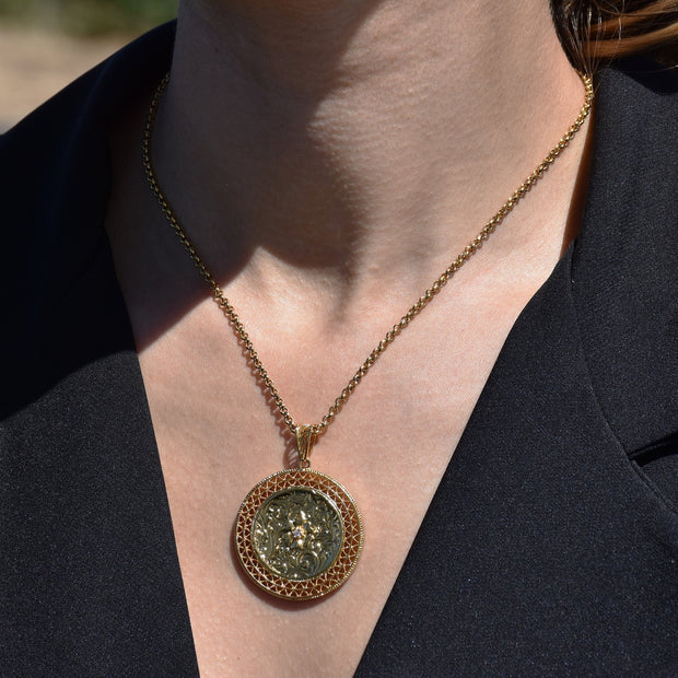 Collier Charms balance antique