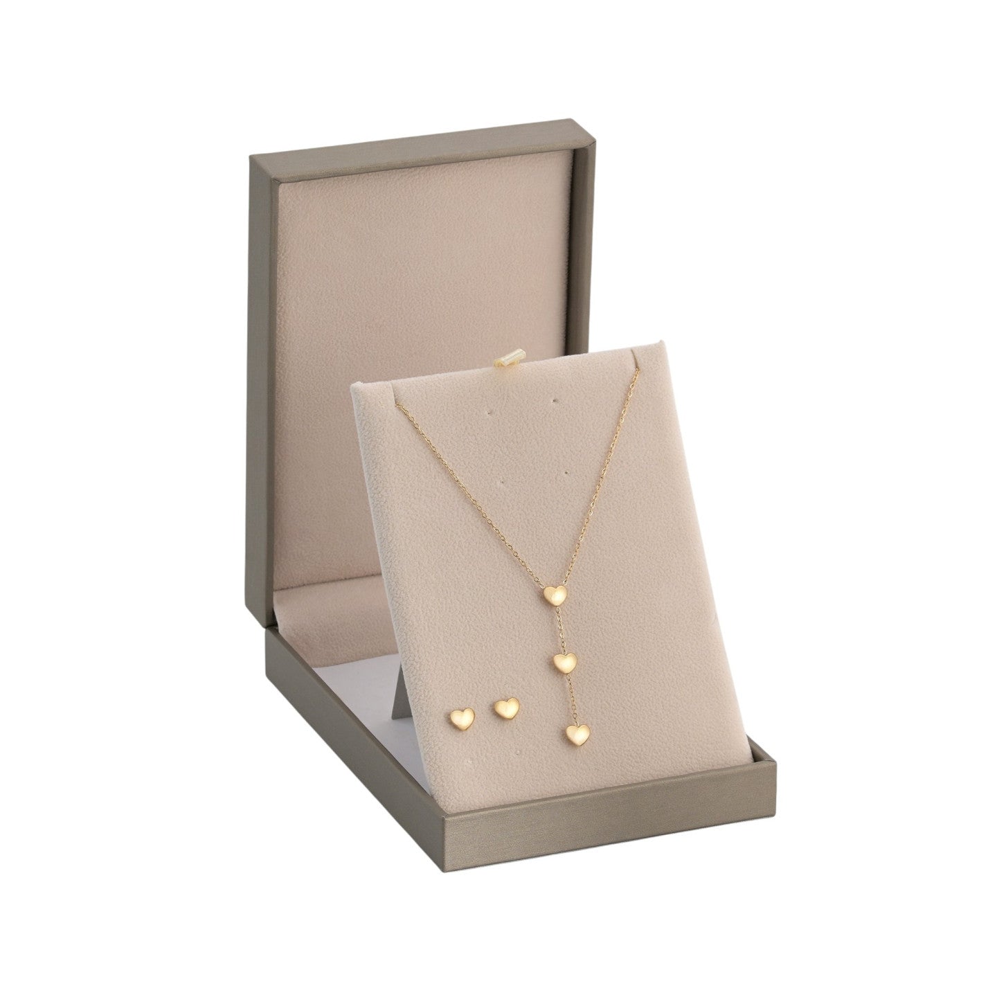 Ensemble Collier, Boucle d'oreille avec pendentif cœur