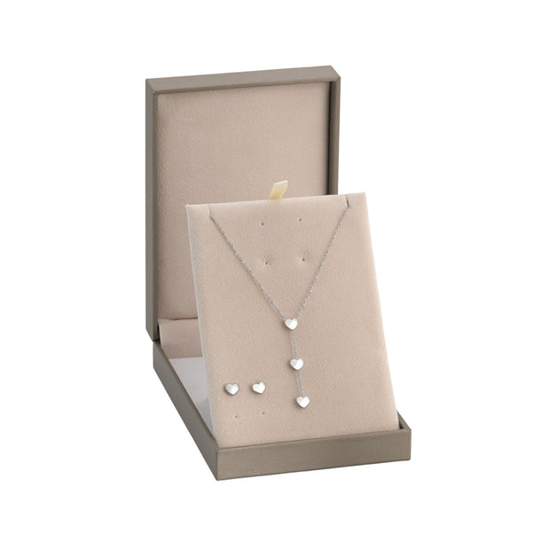 Ensemble Collier, Boucle d'oreille avec pendentif cœur