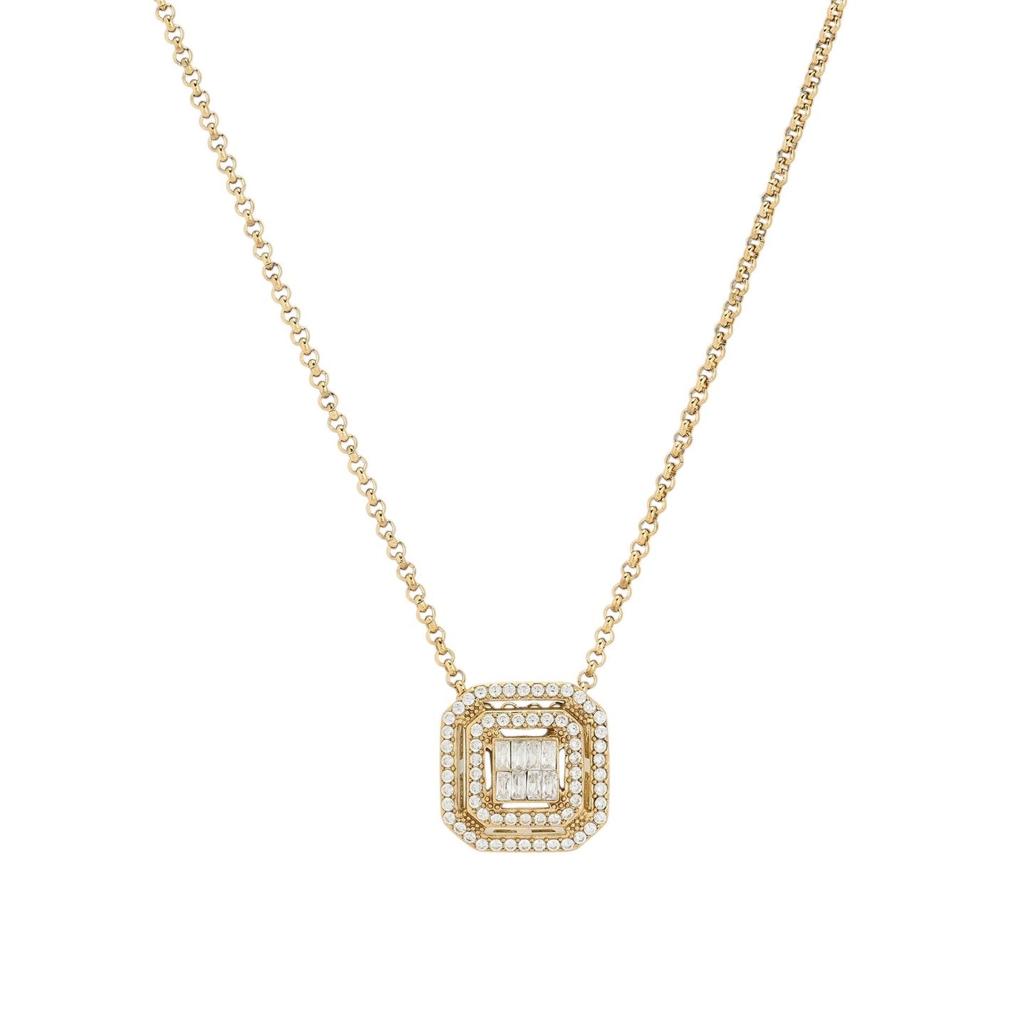 Collier Delicate carré brillants