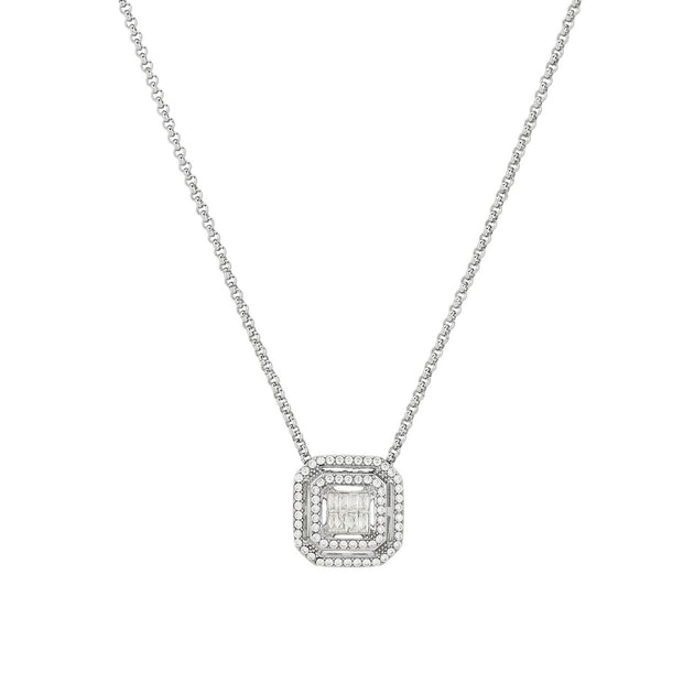 Collier Delicate carré brillants