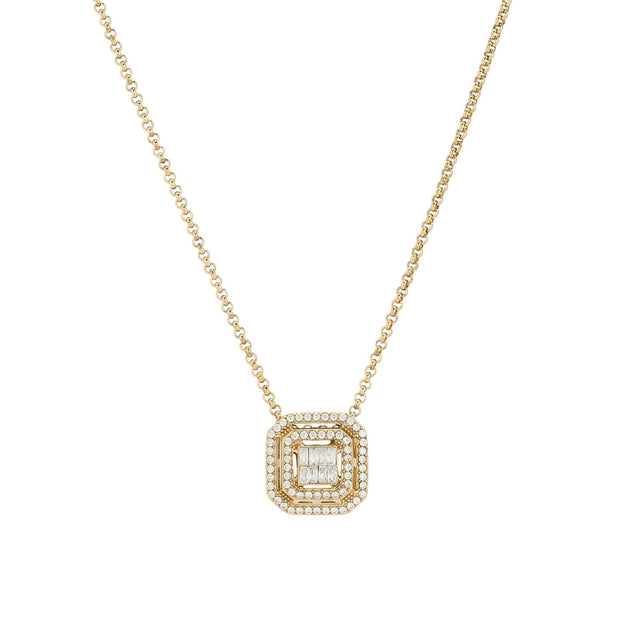 Collier Delicate carré brillants
